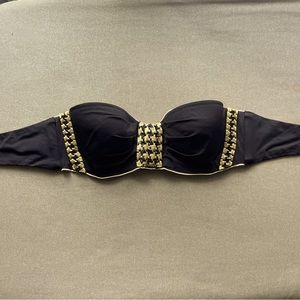 La Perla swim suit top bra black strapless size A preowned